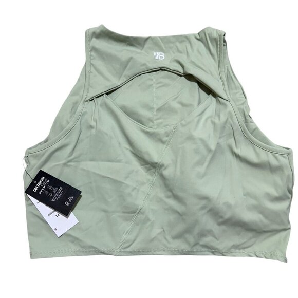 Cotton On Women Size 14 (US) Pistachio Green Crop Top Cut Out Back Crew Neck NWT - Picture 5 of 7